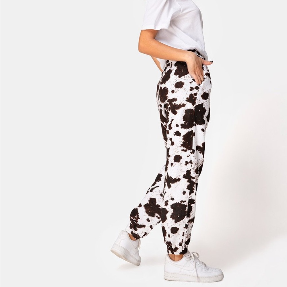 Motel Rocks Basra Jogger In Cowhide Brown/white - Picture 3 of 11